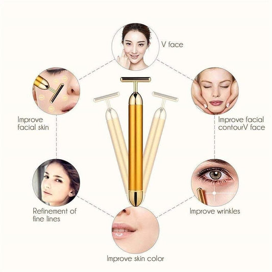 24K Gold Beauty Bar – Electric Facial Massager for Glowing Skin ™