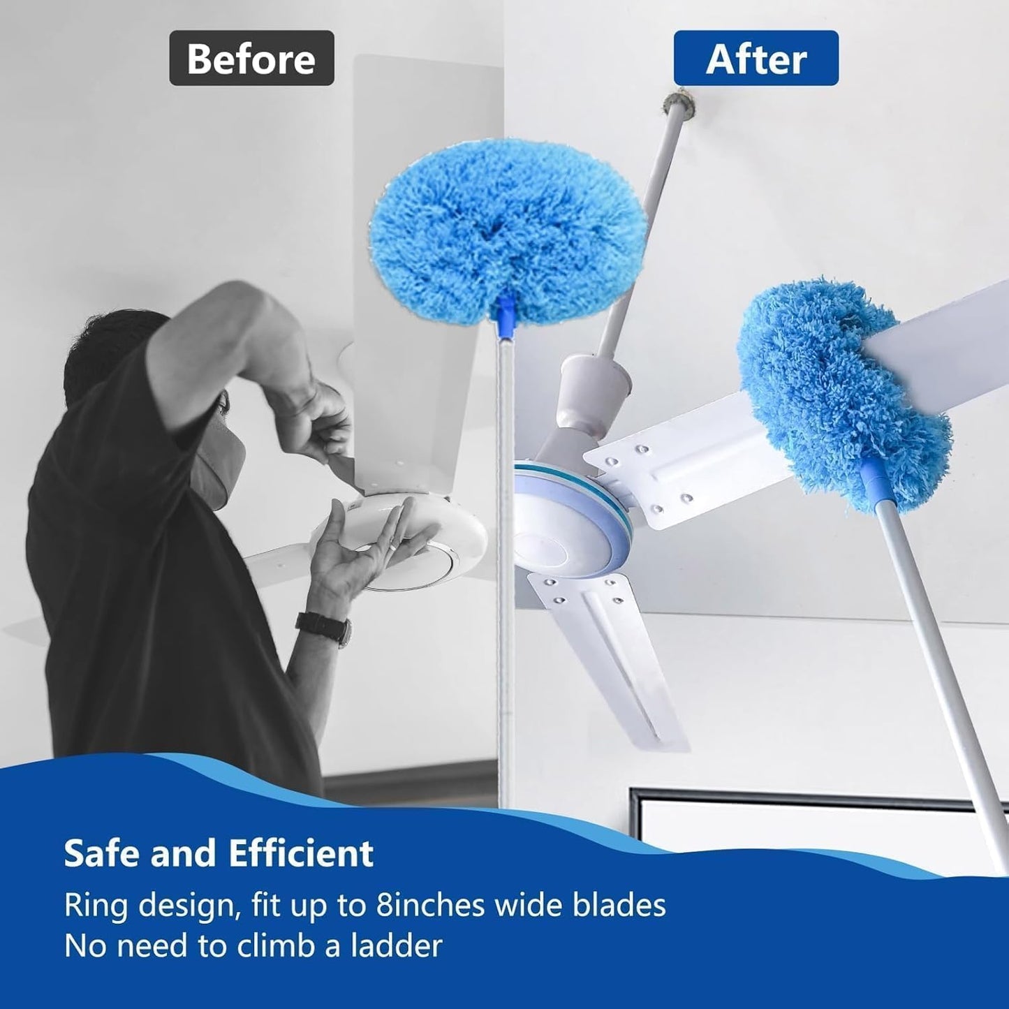 Extendable Microfiber Duster | Washable & Bendable for Ceiling Fans & Furniture ™