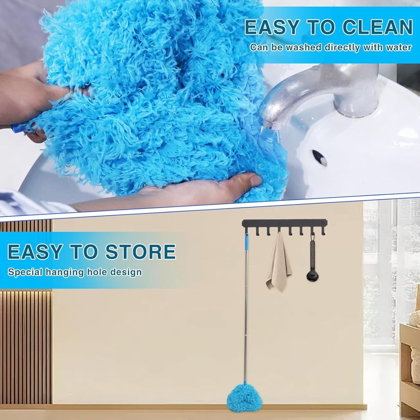 Extendable Microfiber Duster | Washable & Bendable for Ceiling Fans & Furniture ™