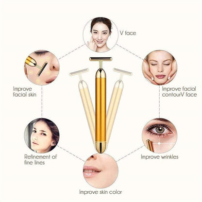 24K Gold Beauty Bar – Electric Facial Massager for Glowing Skin ™