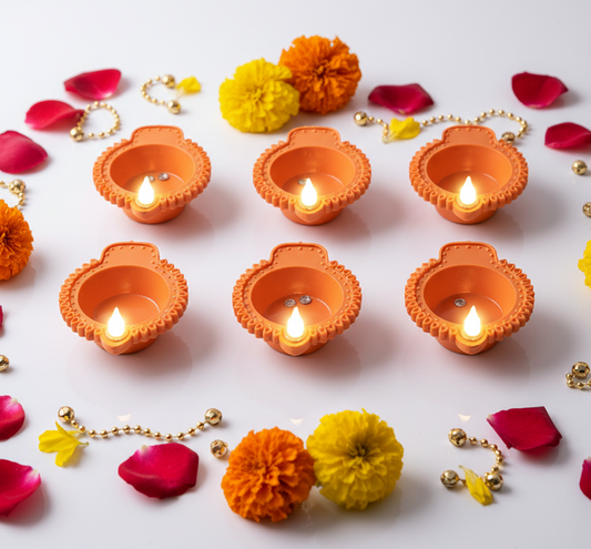 Flameless LED Water Sensor Diya – Safe Battery-Operated Diwali Lights ™